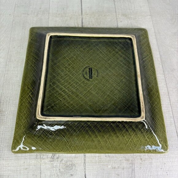 Home Target ASIAN LINEN Green Embossed Weave Square Stoneware Dinner Plate Set 3 - Picture 3 of 16